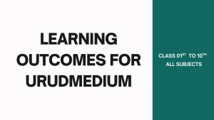 LEARNING OUTCOMES FOR URDU MEDIUM